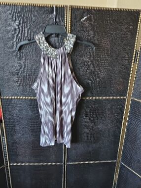 INC International Concepts Jeweled Halter Camisole - Gray